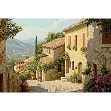 Village Landscape Oil Canvas